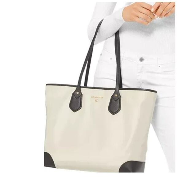 Michael Kors Handbags - Michael Kors Large Eva Tote Bag Nylon Light Sand Black